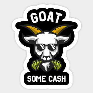 Goat Some Cash Funny Goat Billy Glasses With Money Sticker